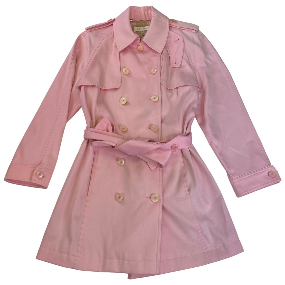 Escada Spring Trench Coat Pink Womens Size 36